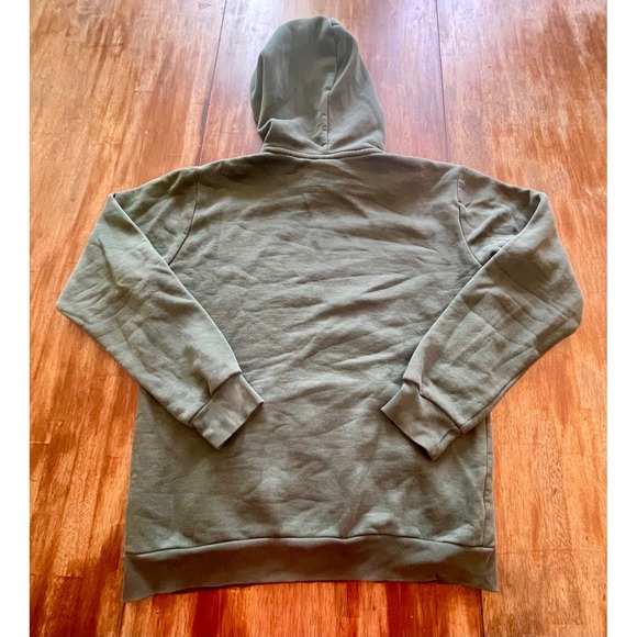 Adidas Originals Trefoil Hoodie Mens Small Forest Green Pullover Sweatshirt - Picture 3 of 6